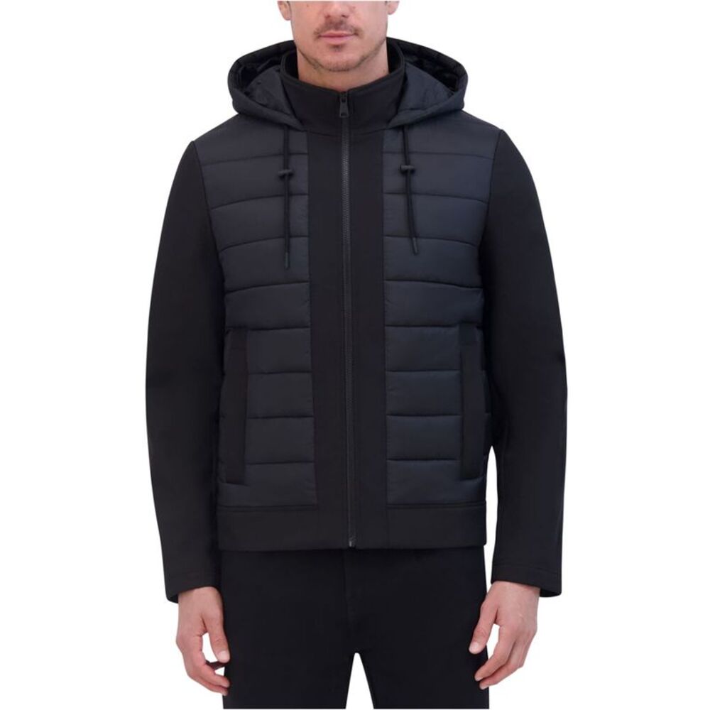 Kenneth Cole Mens Mixed Media Bomber Jacket, NWT